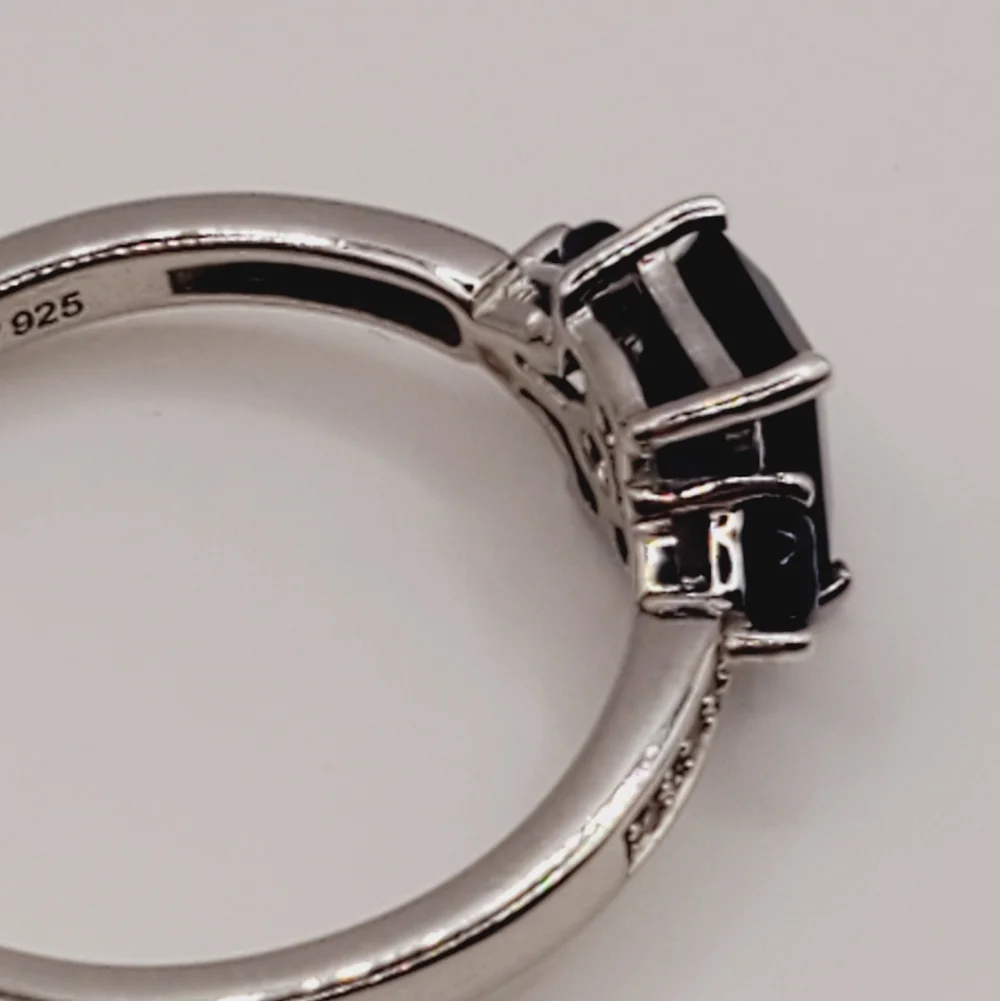 Genuine Blue Spinel Ring 925 Ring Sterling Silver Ring Blue Ring